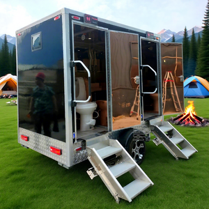 Prefab Public Outdoor Bathroom Mobile Toilet Convenient Washroom Portable VIP Restroom Trailer with Folding Handle - Product Image 1