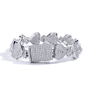 Wholesale Factory Fully Flooded <b>Set</b> 925 Silver 15mm Dollar Sign Money Bag Moissanite Heavy 24K Electroplated Custom Jewelry B2Bs - Product Image 6
