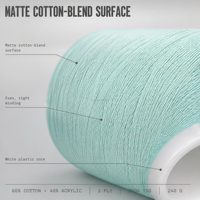 Fil à broder en coton acrylique OEKO-TEX Standard 100, 16S, 2 brins, 249 couleurs, 3000 yards, vente en gros