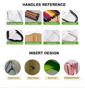 أكياس ورقية كرافت وردية صغيرة فاخرة بتصميم بوتيك لحفلات الزفاف مع مقابض بطول اليد، مع خدمة الختم الحراري وشعار مخصص - Product Image 4