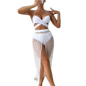 Women's 3 Piece Bikini Set <strong>Sarong</strong> Swimsuit Cover Ups for Women Sheer Bathing Suit Beach Skirt Maxi <strong>Wrap</strong> - Product Image 6