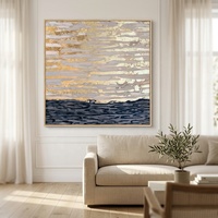 Décoration d'intérieur de luxe : Tableau mural grand format en toile texturée fait main, nature morte, avec feuille d'or, peinture d'art moderne pour hôtel et anniversaire