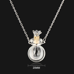 Collar con frasco de perfume en forma de corazón, botella de agua con forma de gota, cadena de acero inoxidable, crea un collar con frasco de sangre - Product Image 4