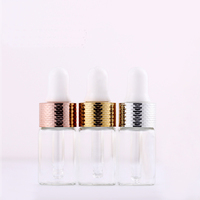 1ml 2ml 3ml 5ml Bernstein klare Farbe Gold Silber Kragen leer kleines benutzer definiertes Logo Glas probe Tropf flasche