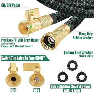 Tuyau d'arrosage extensible léger et flexible, sans pli, raccords en laiton massif 3/<span class=keywords><strong>4</strong></span>\", double noyau en latex avec 9 fonctions - Product Image 4
