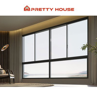 Ventana corredera de aluminio Hurricane Impact, ventanas deslizantes negras de vidrio templado doble de dos/tres pistas personalizadas