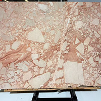 Natürliche Italienische Breccia Pernice Marmorplatte Poliert Brecciativer Rosa-Beiger Stein Rote Matrix für Wand Bodenbelag Arbeitsplatte