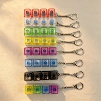 Custom Keycap KeyChain Creative KeyChain Keyboard Feeling Mini Decompression Teens Sensory PVC Keycaps Key Chain Ornaments Toy