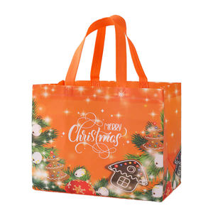 Sac fourre-tout à poignée réutilisable écologique cadeau de Noël personnalisé bonbons sac non tissé Logo lettre motif Shopping - Product Image 5