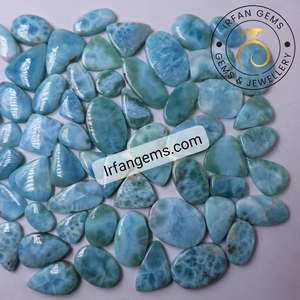 ลาริมาร์สีน้ำเงินเกรดสูง ทรงคาโบชอง 100% ลาริมาร์ธรรมชาติ  ทำด้วยมือและขัดเงาสำหรับทำเครื่องประดับหรือเป็นของขวัญสำหรับเธอ คริสตัลลาริมาร์ - Product Image 2