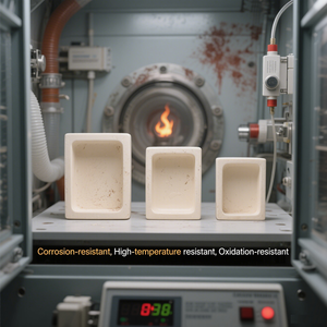 Crisol de cerámica de alúmina cuadrado alta resistencia a la corrosión ácido alcalino a prueba de oxidación - Product Image 3