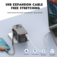 Adaptateur de voyage universel en cuivre Leishen 45W avec 4 ports USB Type-C + 1 port USB-A compatible US/EU/AUS/UK