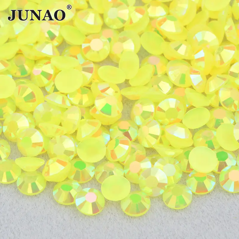 JUNAO 2mm 3mm 4mm 5mm 6mm Wholesale Bulk Package Non Hot Fix Strass Flatback Crystal Stones Jelly Pink AB Resin Rhinestones