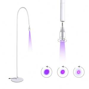 Lampe de sol UV LED professionnelle Elanby FL009 pour extensions de cils, système à pédale, colle certifiée CE ROHS, garantie 1 an, noire - Product Image 1