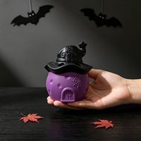 Cetakan Silikon Topi Penyihir Halloween, Lilin, Wadah Aromaterapi, Pot Tanaman, Cetakan Plester Motif Jaring Laba-laba