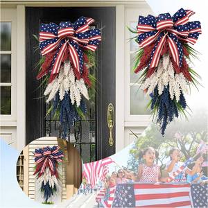 Ghirlanda Decorativa per Porta con Spighe <span class=keywords><strong>di</strong></span> Grano per il Giorno dell'Indipendenza degli USA, Nuovo Prodotto per la Casa - Product Image 1