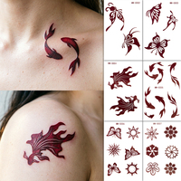 Autocollants de tatouage temporaire semi-permanent en forme de vigne de rose, sans eau, à coller, longue durée, pour commande en gros, personnalisés OEM