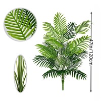 Ranting Daun Palem Buatan Berkualitas Tinggi 90-120cm, Daun-daun yang Menyerupai Asli untuk Dekorasi Rumah, Kantor, dan Pernikahan