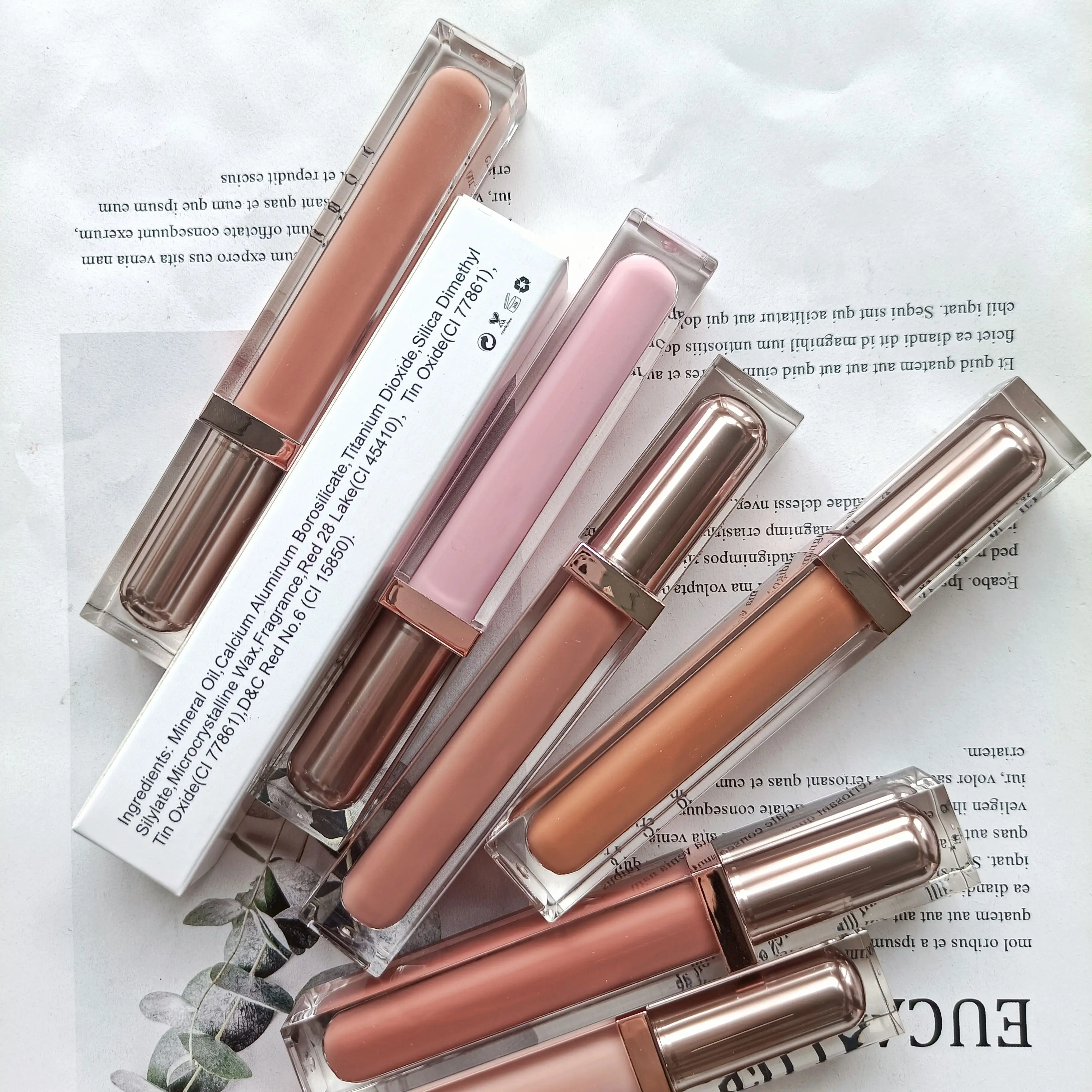 Makeup Wholesale Vendors Cosmetics Lipgloss Private Label Custom Logo Clear Lip Gloss Vegan Waterproof Lip Gloss