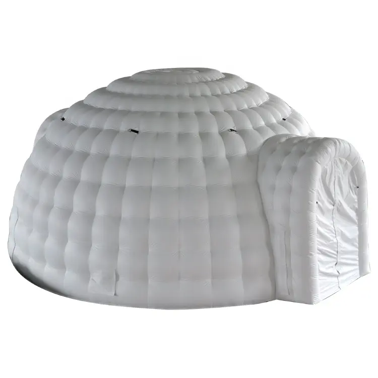 Kubah Udara Acara Luar Ruangan Portabel PVC Tiup Putih Yurts Igloo 7 M