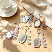BELLEWORD Ensemble de porte-clés en acrylique miroir en forme de nuage avec logo personnalisé, portable, pour femmes