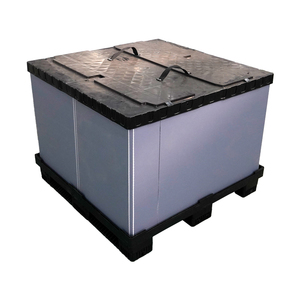 Lớn tái sử dụng không thấm nước Stackable <span class=keywords><strong>container</strong></span> nhựa sóng các tông vận chuyển tay áo Pallet hộp để bán - Product Image 3