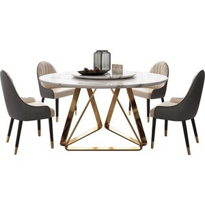 <span class=keywords><strong>Table</strong></span> à manger moderne et décontractée <span class=keywords><strong>de</strong></span> luxe petit appartement accessible <span class=keywords><strong>de</strong></span> style <span class=keywords><strong>scandinave</strong></span> en marbre salon en métal appartement <span class=keywords><strong>de</strong></span> luxe - Product Image 5