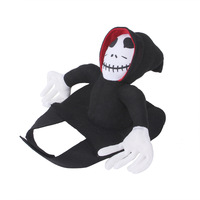 Costume de chien fantôme squelette d'Halloween, tenue amusante de Grim Reaper 3D, vêtements de fête cosplay pour animaux de compagnie avec sangle de poitrine réglable