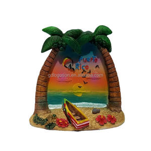 Aimants de réfrigérateur 5 pièces, en résine polyrésine, souvenir de mer des caraïbes, porte-bonheur Logoson - Product Image 2