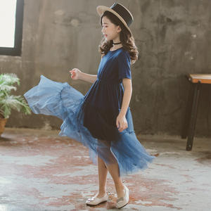 Vestidos de Verano Modernos y Elegantes con Tirantes Azules y Renda para Niñas, Diseño Infantil, Compra Directa de Proveedor Chino - Product Image 4