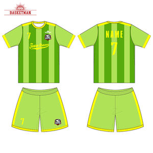 ชุดเสื้อฟุตบอลคุณภาพสูง 100% โพลีเอสเตอร์ พร้อมกางเกงขาสั้น ชุดทีมฟุตบอลแบบกำหนดเองสำหรับเด็กและผู้ชาย เสื้อฟุตบอล - Product Image 4