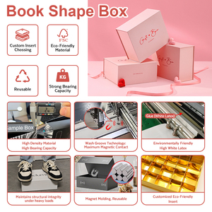 Caja de Regalo Navideña con Logotipo Personalizado, Cierre con Cinta Roja, Caja de Papel Rígido para Regalos Navideños, Galletas y Embalaje de Regalos - Product Image 2