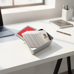 Boîte <span class=keywords><strong>de</strong></span> rangement vide personnalisée pour cartes <span class=keywords><strong>de</strong></span> <span class=keywords><strong>jeu</strong></span>, étui en métal pour cartes <span class=keywords><strong>de</strong></span> poker, jeux <span class=keywords><strong>de</strong></span> société pour adultes et familles - Product Image 4