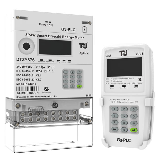 3P G3 PLC SPLIT Prepaid Meter with CIU  Plug&Play Communication Module Replaceable Battery Kwh Meter Three Phase AMI Smart Meter