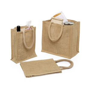 Sac fourre-tout moyen en jute réutilisable pour les courses, sac de transport en fibres naturelles pour supermarché, commerce de détail et emballage alimentaire - Product Image 6