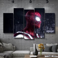 Tableau mural 5 panneaux Spiderman sur toile, impression Marvel Super-héros, décoration murale pour salon, cadeau