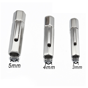 <span class=keywords><strong>Plata</strong></span> Acero inoxidable Hexagonal columna magnético cierres ganchos encaja 3/4/5mm redondo Cordón <span class=keywords><strong>de</strong></span> cuero pulseras final cierres - Product Image 6