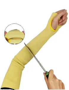Özelleştirilmiş Kevlar Anti-Cut güvenlik koruyucu seviye 5 eldiven sarı renk XL çalışma kollu naylon astar kesim dayanıklı kollu