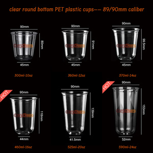 Gobelets en plastique PET transparents jetables personnalisés avec étiquette privée, fond en U, 90 mm, 12/14/16 oz, pour café froid, avec couvercle et paille rose - Product Image 2
