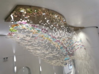 Grand lustre artistique en verre soufflé, hauteur réglable, luminaire suspendu coloré pour hall d'hôtel/villa, LED sculpturale moderne