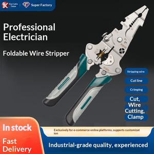 New stainless steel multi-function <b>wire</b> <b>stripper</b>, foldable all-in-one peeling, <b>wire</b> separating, winding, and nail-cutting hand - Product Image 1