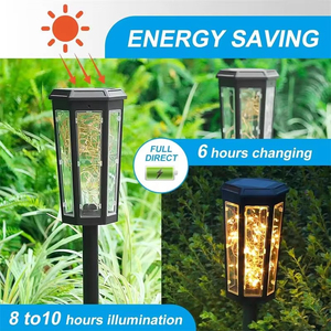IP65 Waterproof Solar Garden Light Ground Stake 8-10 Hours Working 2700K Warm Light Auto Charge & Light up Garden Decor - Product Image 3