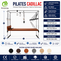 Table de Pilates Cadillac en alliage d'aluminium commercial, cuir marron, ressorts allemands, OEM ODM