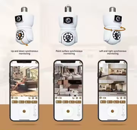 E9 Caméra de sécurité intérieure sans fil IP66 4MP H.265 CCTV Support 128GB TF Card Camera Ampoule Caméra réseau