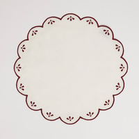 Serviettes en lin brodées à la main bord festonné 100% lin biologique monogramme tissu doux personnalisable Durable 60x60cm pour les mariages