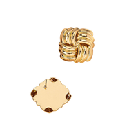 Song Yi OEM Explosive carré torsion croix wrap percé oreille clip femmes vintage géométrique tissage texture boucles d'oreilles