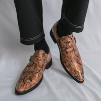 Herren PU-Leder Slipper Eleganter Business-Büro-Stil Monk-Schnalle Slip-On Modische Freizeitschuhe Herren Anzugschuhe