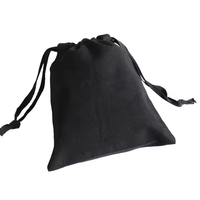 Sacs à cordon noirs réutilisables personnalisés Pochette à bijoux Bande côtelée Sac cadeau Sac à poussière en toile pour emballage