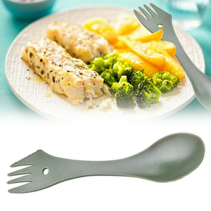 BPA-vrij 3-in-1 Spork van plastic & draagbare <span class=keywords><strong>camping</strong></span>- en wandelbestekset met mes, lepel en vork - Product Image 6