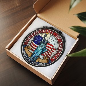 Pendentif attrape-soleil en vitrail, décoration pour le 250e anniversaire des États-Unis 1776-2022 - Product Image 3